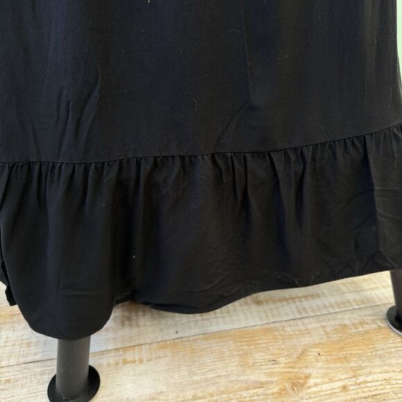 Old Navy Black Cami V Neck Maxi Dress XL Smocked Back Tiered Hem Sleevless - Picture 4 of 12